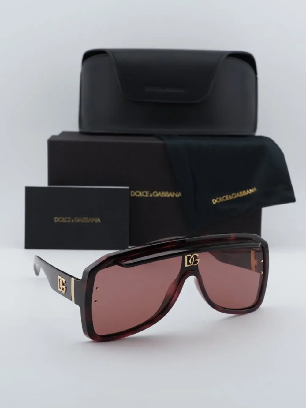 Dolce & Gabbana DG6205 347669 Square Sunglasses - Havana/Dark Violet